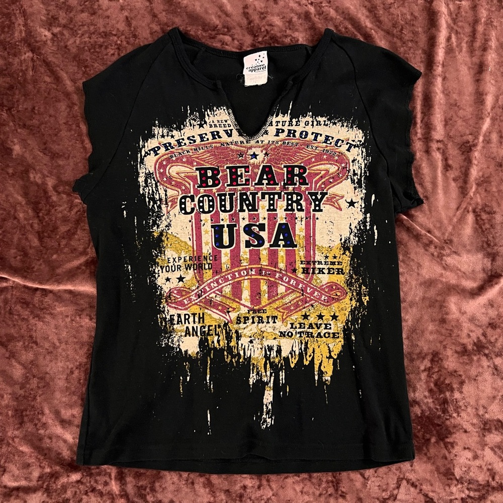 Bedazzled Bear Country USA Southern Graphic Tee